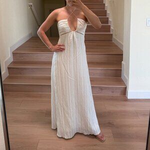 Rebecca Taylor Rumpled Stripe Halter Dress Size US 0